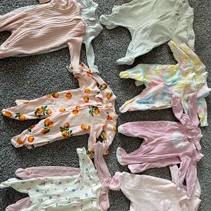 Twin girls newborn bundle of sleepers